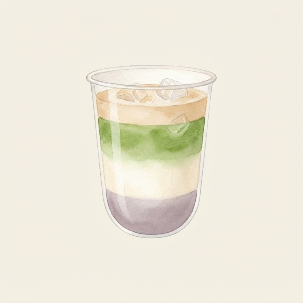 Lady Grey matcha drink illustration