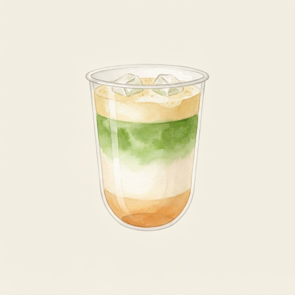 Sweater Weather matcha drink illustration