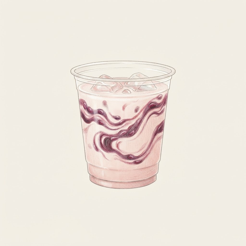 Red Bean Milk drink illustration